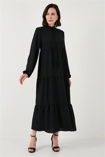 Modest Regular Fit Dik Yaka Uzun Kadın Elbise 611EL545 SİYAH