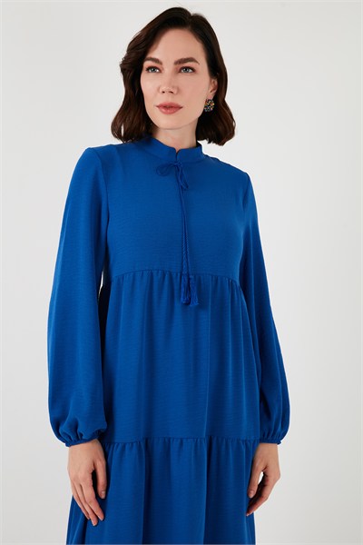 Modest Regular Fit Dik Yaka Uzun Kadın Elbise 611EL545 İNDİGO
