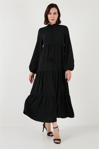 Modest Regular Fit Dik Yaka Uzun Kadın Elbise 611EL545 SİYAH