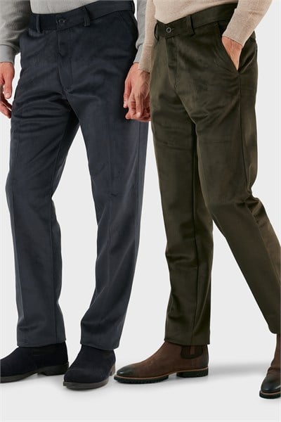 Normal Bel Regular Fit Düz Paça 2li Paket Erkek Kadife Pantolon 645MERLINS2 ANTRASİT-HAKİ