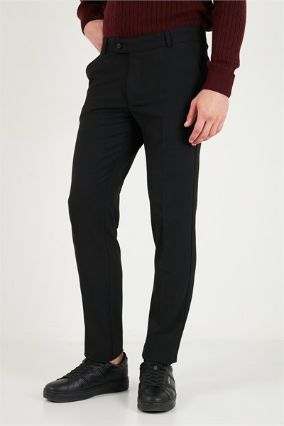 Normal Bel Regular Fit Düz Paça Erkek Pantolon 6843702 SİYAH
