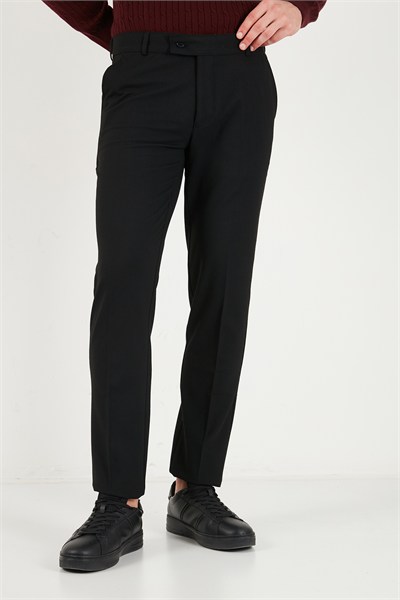 Normal Bel Regular Fit Düz Paça Erkek Pantolon 6843702 SİYAH