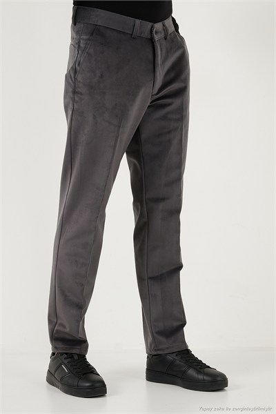Normal Bel Regular Fit Düz Paça Erkek Kadife Pantolon 645MERLIN GRİ