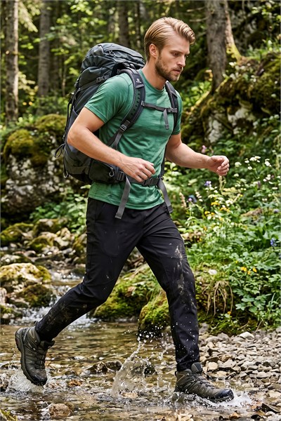 Normal Kalıp Lastikli Bel Düz Paça Trekking Erkek Pantolon 693159 SİYAH