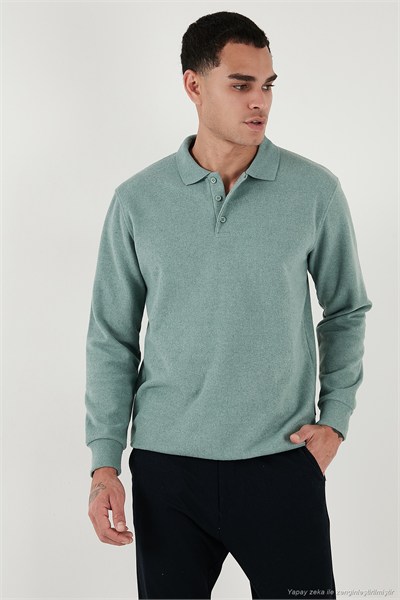 Pamuk Karışımlı Regular Fit Erkek Polo Yaka Kazak 456223 ÇAĞLA