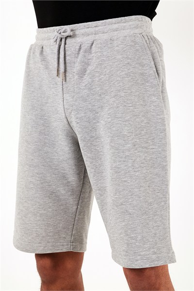 Pamuklu Belden Bağlamalı Cepli Regular Fit Erkek Short 5908042 GRİ MELANJ