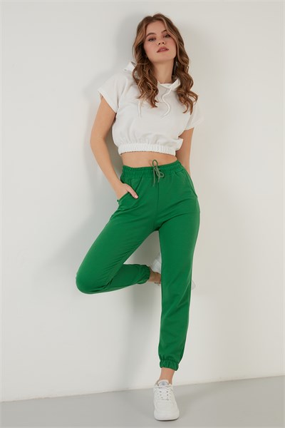 Pamuklu Beli ve Paçası Lastikli Basic Jogger Kadın Eşofman Altı 5864171 BENETTON