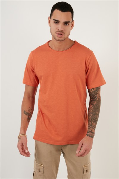 Pamuklu Bisiklet Yaka Basic Erkek T Shirt 59020001 Tarçın
