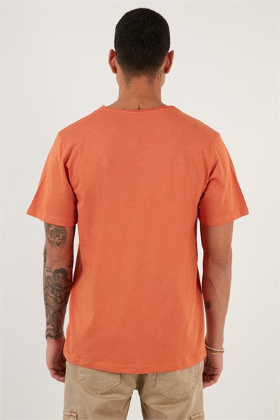 Pamuklu Bisiklet Yaka Basic Erkek T Shirt 59020001 Tarçın