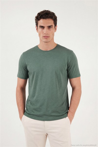 Pamuklu Bisiklet Yaka Basic Erkek T Shirt 59020001 NEFTİ