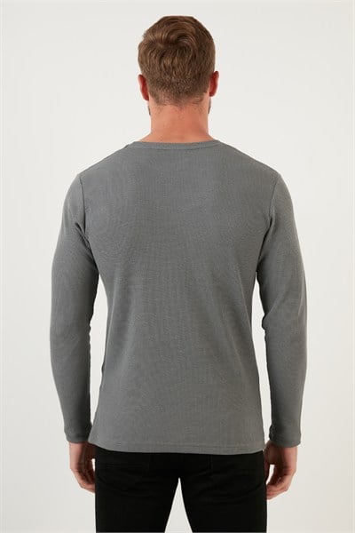 Pamuklu Bisiklet Yaka Normal Kalıp Basic Erkek Sweat 5905073 AÇIK HAKİ