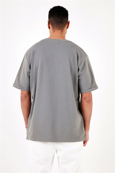 Pamuklu Bisiklet Yaka Regular Fit Basic Erkek T Shirt 5902731 AÇIK HAKİ