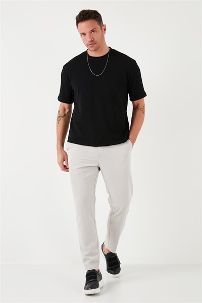 Pamuklu Bisiklet Yaka Regular Fit Basic Erkek T Shirt 5902767 SİYAH