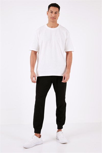 Pamuklu Bisiklet Yaka Regular Fit Basic Erkek T Shirt 5902731 EKRU