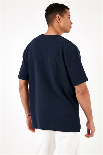 Pamuklu Bisiklet Yaka Regular Fit Basic Erkek T Shirt 5902731 İNDİGO