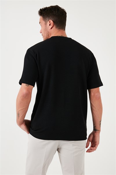 Pamuklu Bisiklet Yaka Regular Fit Basic Erkek T Shirt 5902767 SİYAH