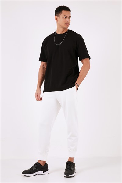 Pamuklu Bisiklet Yaka Regular Fit Basic Erkek T Shirt 5902731 SİYAH