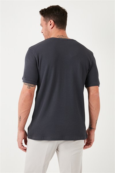 Pamuklu Bisiklet Yaka Regular Fit Basic Erkek T Shirt 5902759 ANTRASİT