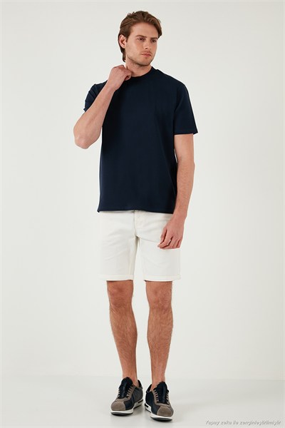 Pamuklu Bisiklet Yaka Relaxed Fit Basic Erkek T Shirt 5902610 İNDİGO