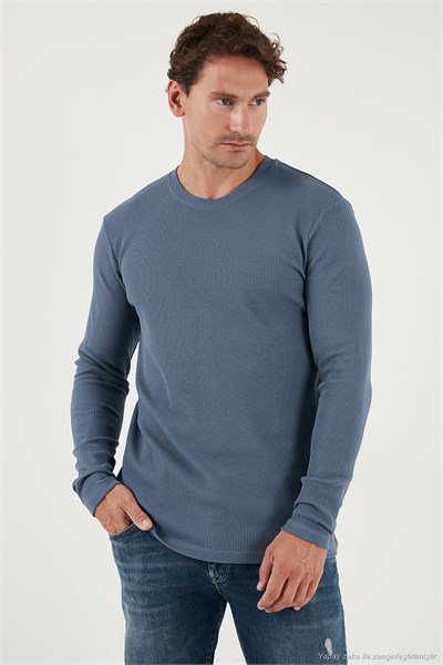 Pamuklu Bisklet Yaka Normal Kalıp Basic 3lü Paket Erkek Sweat 5905073S3 Koyu Gri-Ekru-Siyah