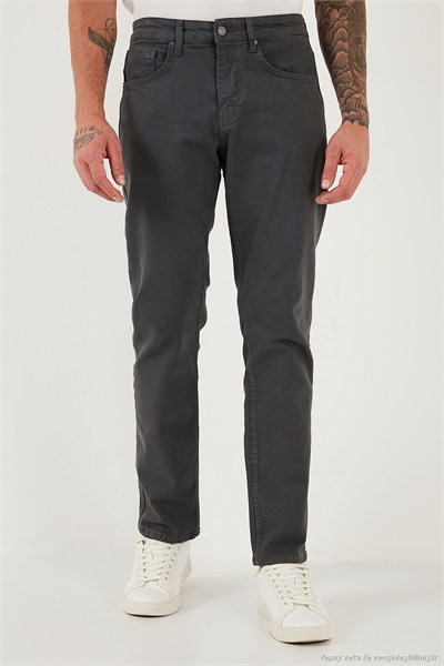 Pamuklu Comfort Fit Normal Bel Boru Paça Jeans Erkek Kot Pantolon 4412C19TEXAS ANTRASİT