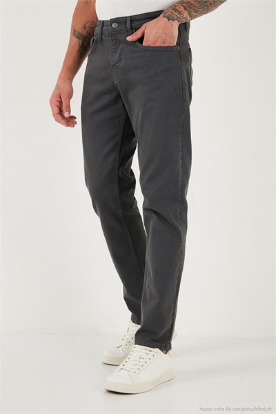 Pamuklu Comfort Fit Normal Bel Boru Paça Jeans Erkek Kot Pantolon 4412C19TEXAS ANTRASİT