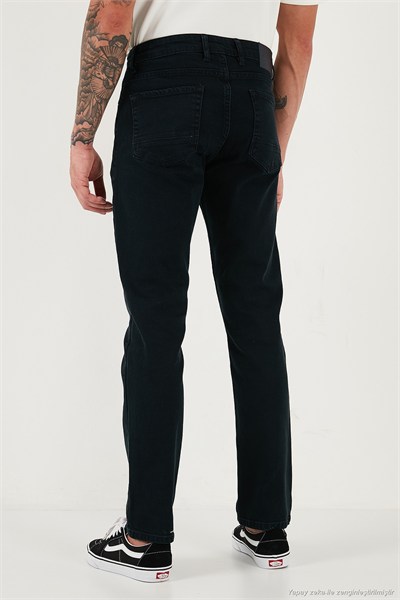Pamuklu Comfort Fit Normal Bel Düz Paça Jeans Erkek Kot Pantolon 412C05TEXAS KOYU LACİVERT