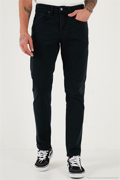 Pamuklu Comfort Fit Normal Bel Düz Paça Jeans Erkek Kot Pantolon 412C05TEXAS KOYU LACİVERT