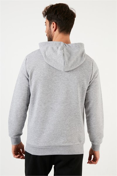 Pamuklu Kapüşonlu Kanguru Cepli Erkek Sweat 5905240 AÇIK MELANJ