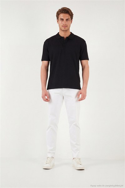 Pamuklu Kısa Kollu Düğmeli Erkek Polo T Shirt 5904051 SİYAH