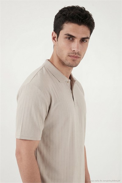 Pamuklu Kısa Kollu Düğmeli Erkek Polo T Shirt 5904051 TAŞ