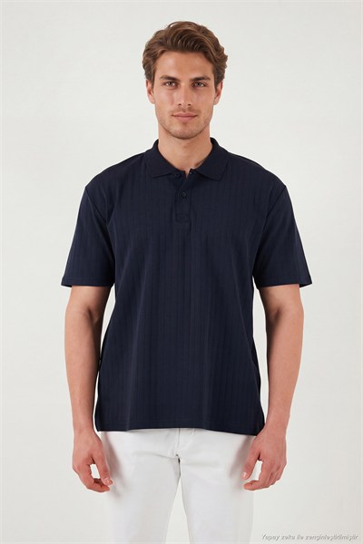 Pamuklu Kısa Kollu Düğmeli Erkek Polo T Shirt 5904051 İNDİGO
