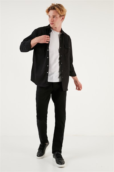 Pamuklu Normal Bel Regular Fit Jeans Erkek Kot Pantolon 6440304 SİYAH