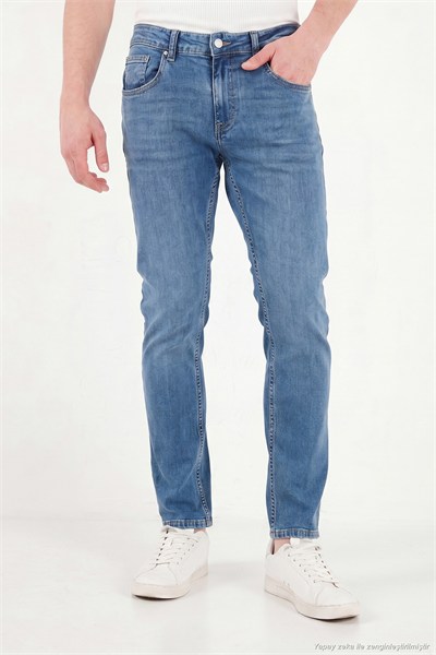 Pamuklu Normal Kalıp Jeans Erkek Kot Pantolon 2203C50PARMA MAVİ