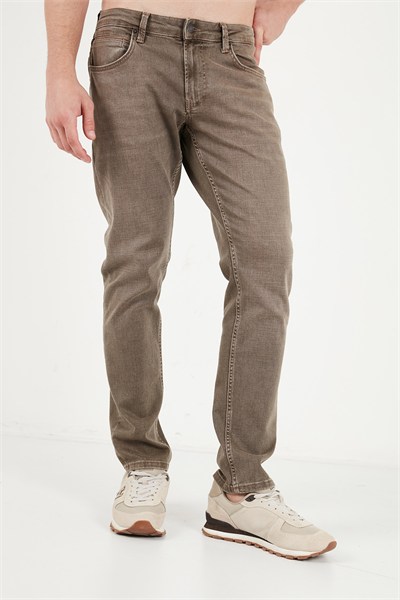 Pamuklu Normal Kalıp Normal Bel Jeans Erkek Kot Pantolon 2213F24PARMA LATTE