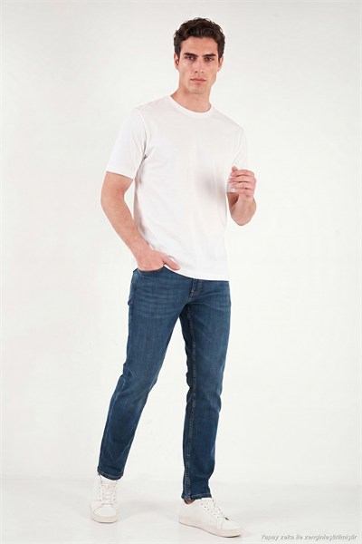 Pamuklu Normal Kalıp Normal Bel Jeans Erkek Kot Pantolon 2203C55PARMA YEŞİL-MAVİ