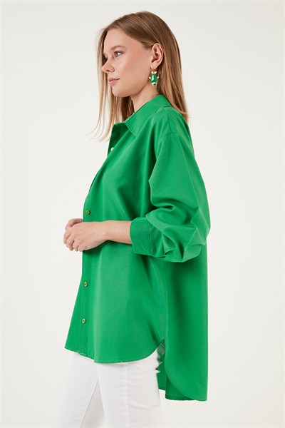 Pamuklu Oversize Dokuma Kadın Gömlek 6234760 BENETTON