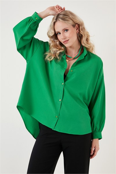 Pamuklu Rahat Kesim Poplin Kadın Gömlek 6234788 BENETTON