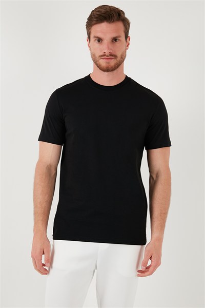 Pamuklu Regular Fit 2li Basic Erkek T Shirt 59020202 SİYAH-SİYAH