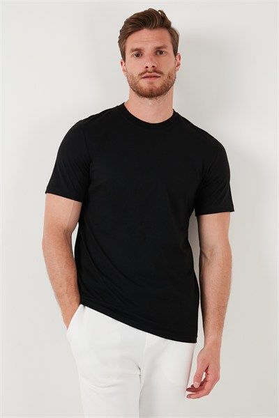 Pamuklu Regular Fit 2li Basic Erkek T Shirt 59020202 SİYAH-SİYAH