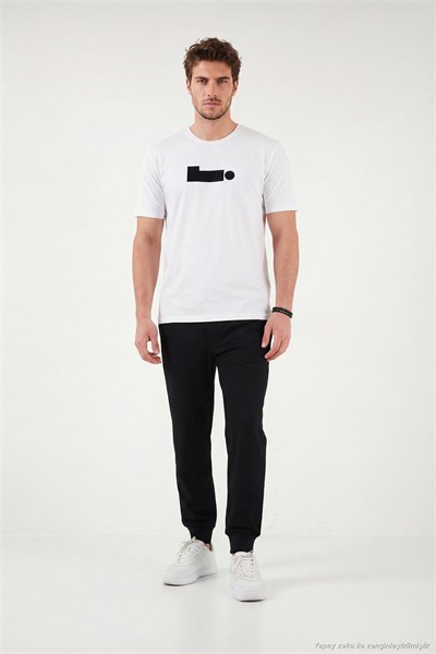 Pamuklu Regular Fit Baskılı Bisiklet Yaka Erkek T Shirt 5904061 EKRU