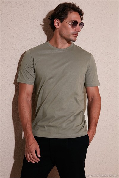 Pamuklu Regular Fit Bisiklet Yaka 3lü Paket Erkek T Shirt 59020204S3 Mürdüm-Vizon Yeşili-Mavi