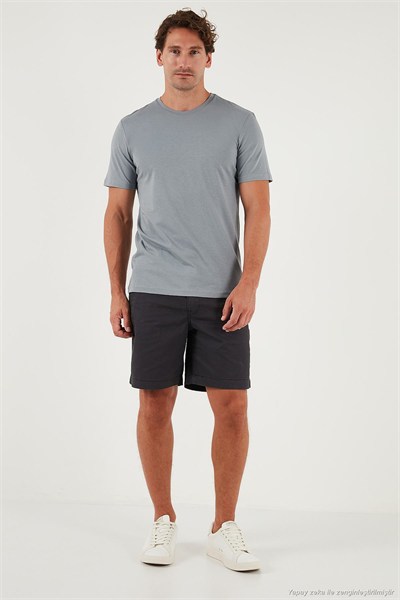 Pamuklu Regular Fit Bisiklet Yaka 5li Paket Erkek T Shirt 59020204S5 Vizon Yeşili-Kül-Mavi-Açık Gri-Ekru