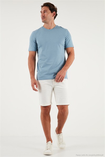 Pamuklu Regular Fit Bisiklet Yaka 5li Paket Erkek T Shirt 59020204S5 Siyah-Vizon Yeşili-Kül-Mavi-Açık Gri