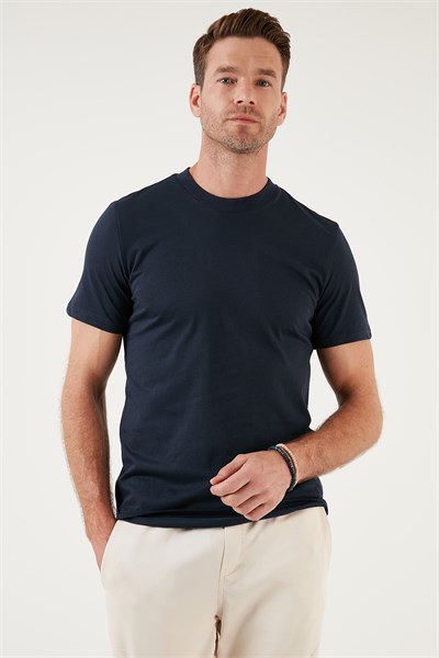 Pamuklu Regular Fit Bisiklet Yaka Basic Erkek T Shirt 59020201 İNDİGO