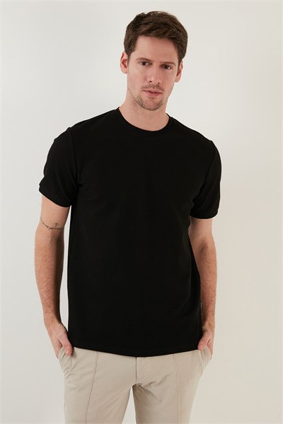 Pamuklu Regular Fit Bisiklet Yaka Basic Erkek T Shirt 5902387 SİYAH