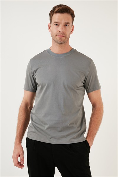 Pamuklu Regular Fit Bisiklet Yaka Basic Erkek T Shirt 59020201 AÇIK HAKİ