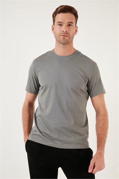 Pamuklu Regular Fit Bisiklet Yaka Basic Erkek T Shirt 59020201 AÇIK HAKİ