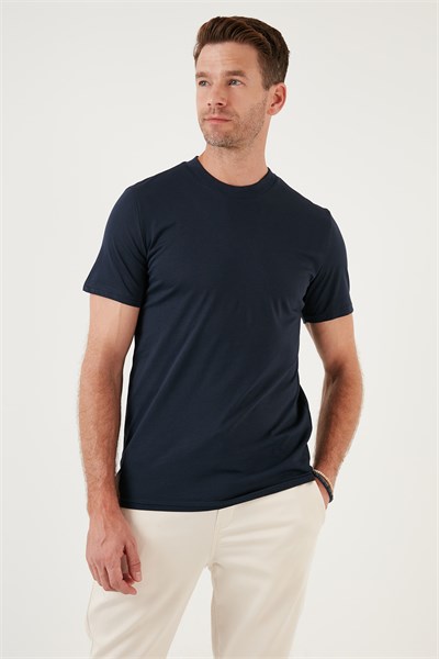 Pamuklu Regular Fit Bisiklet Yaka Basic Erkek T Shirt 59020201 İNDİGO