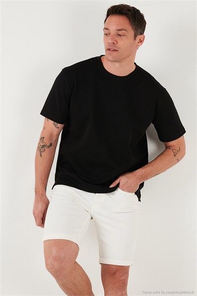 Pamuklu Regular Fit Bisiklet Yaka Basic Erkek T Shirt 5902772 SİYAH
